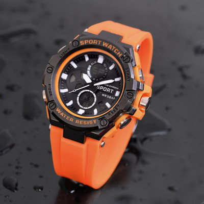 Felizer 9111 9111 Orange Belt Analog-Digital Watch  - For Men