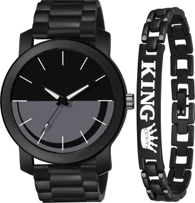 SHURAI black_watch_with_Bracelet New Designers Black Plating Stainless Steel Strap Wrist Watches For Boy And Men Analog Watch  - For Men