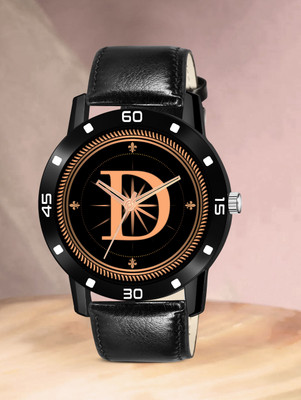 RobinXX ALPHA-D-AVO-BLK-L-1 Alpha Heritage Collection D Black Strap Watch for Man & Boys Analog Watch  - For Men