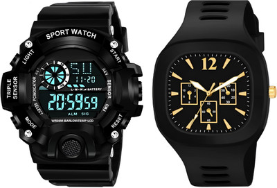 HALA SSA + Miller Stylish Combo Wrist Men Watch Ultra Watch with Alarm & Water Resist Feature Analog Watch  - For Men