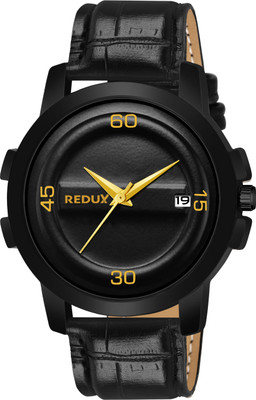 REDUX MW-133 Black Dial Synthetic Leather Water Resistant Formal Analog Watch  - For Men & Women