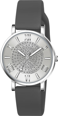 CRESTELLO CR-L357-GREY Grey Silicone Strap Analog Watch  - For Women