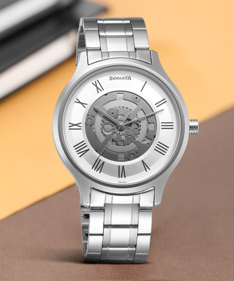 SONATA Sonata UNVEIL 3.0 Men Sonata Unveil Silver Dial Silver Stainless Steel Strap Analog Watch  - For Men