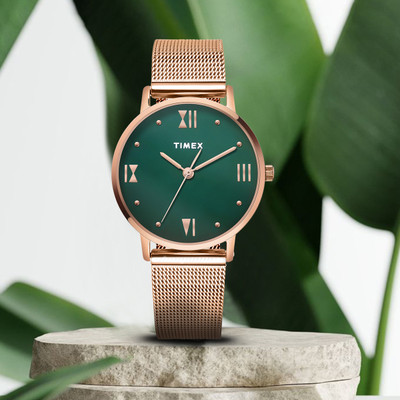 TIMEX 3Hands, Green Dial Analog Watch  - For Women