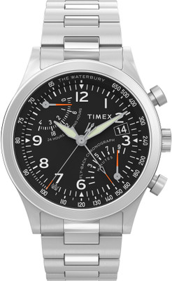 TIMEX TW2W47800UJ Waterbury Black Round Dial Analog Watch  - For Men