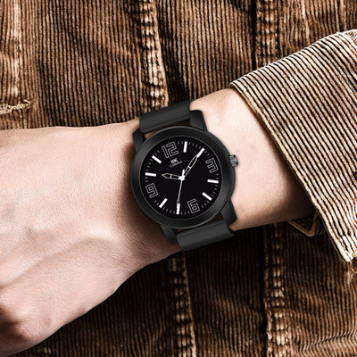 IIK Collection IIK-956MN Silicon Strap Watch for Men Round Dial with Adjustable Flexible Silicon Strap Analog Watch  - For Men