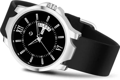 WIZARD TIMES Formal and Party Wear Watch for Unisex Men's Watch Black Silicon Strap Black Dial Water Resistant Analog Watch  - For Men