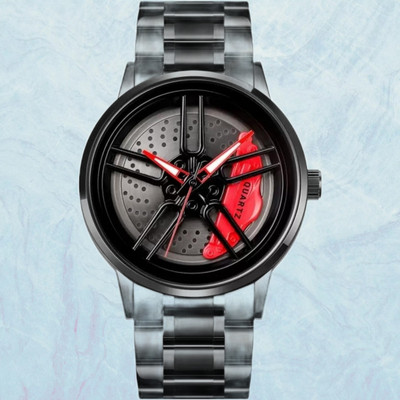 house of common Thar Thar wheel watch | Spinning watch | Rotating watch | Gyro watch | Red watch Analog Watch  - For Men