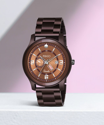PIRASO C19 BROWN New Latest Stunning Brown Dial & Brown Chain With Day And Date Functioning Analogue Watch For boys Analog Watch  - For Men