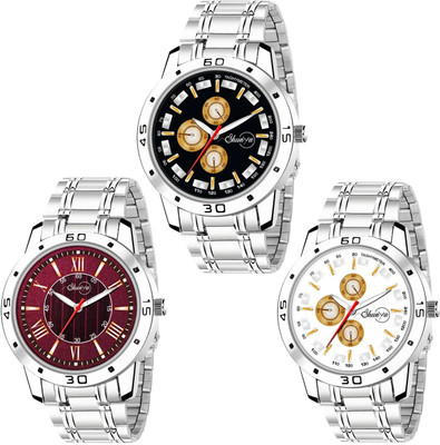 Shunya EG-M-123-124-125 Stainless Steel Belt Analog Watch  - For Men