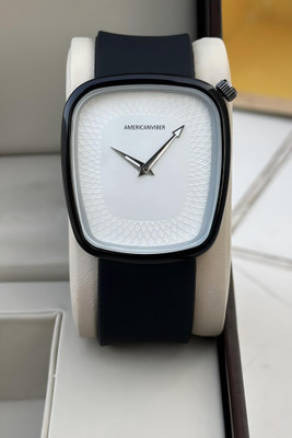 Americanviber Silicone Adjustable Strap With Squarer Finish AURA Look Premium Collection Analog Watch  - For Men