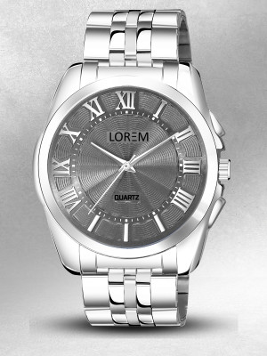 LOREM Roman Silver Dial LR128 Analog Watch  - For Men