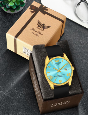 ABREXO Abx4200 Skyblue Dial Date Working Black Silicon Strap ABREXO Abx4200 Skyblue Dial Date Working Black Silicon Strap Quartz Mechanism Analog Watch  - For Men