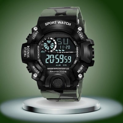 PAPIO Green Color Sport Watch Army Watch For Men Digital Watch  - For Boys