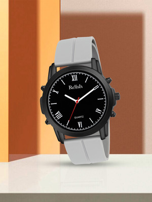 RELish Quartz Analog Watch Magnet Silicone Strap Grey watch for Man & Boys | Formal wrist watch Analog Watch  - For Men