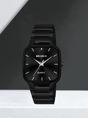 KILLER Original Black Plated Black StainlessSteel Chain /Boys Wrist Self Size Analog Watch  - For Men