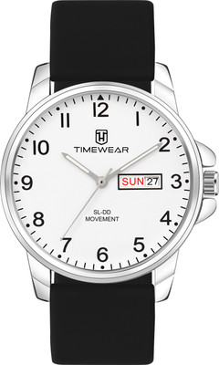 TIMEWEAR 320WDTG Day Date Functioning White Number Dial Silicone Strap Analog Watch  - For Men