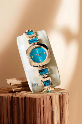 NITYA DRW0032 - rose blue Fancy Women Analog Watches Luxury Round Dial in Square case with Ston Studded brecelet Strap Analog Watch  - For Women