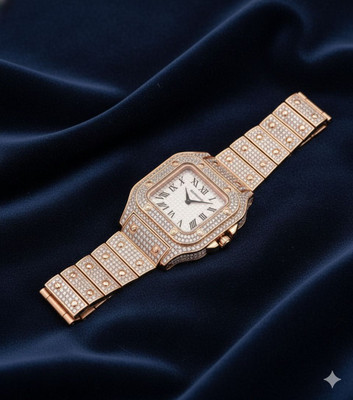 house of common WW72 Designer Look Iced Square Watch Analog Watch  - For Men & Women