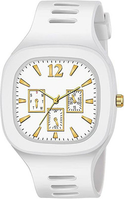 Ornate Square Dial Analog Watches with Silicon Strap square analog watch Analog Watch  - For Boys