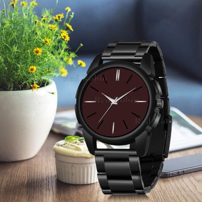 Sky Mart LR05-BRW-J16-BLK-CDBLK Fancy Design Stylish Black Silicone Strap Wrist Watch for Men and Boys Analog Watch  - For Men