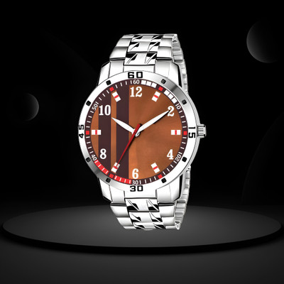 MAHAVIRA COLLECTION 1003_Brown_Steel Analog Watch  - For Men