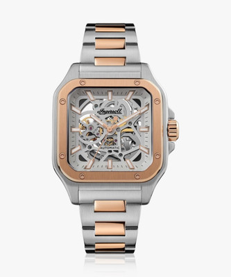 Ingersoll I14502 Automatic Grey Skeleton Dial Two-Tone Bracelet With Lifetime Warranty Analog Watch  - For Men