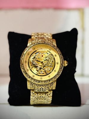 FOREST LUXURY FOREST ANALOG WATCH GOLDEN DEIL CURVED UNISEX WATCH Analog Watch  - For Men