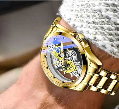 SPARKPLUG Royal Golden Transparent Back dial analog watch GOLD01 Analog Watch  - For Men