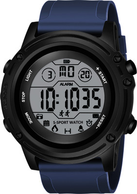 TrackFly REBORN 9075 BLUE silicone strap Digital sports watch Day & Date Display watch. Digital Watch  - For Men