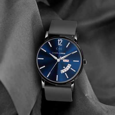 CHARLIEKEEN Sleek Silicone Strap Watch with Day-Date Function Analog Watch  - For Men