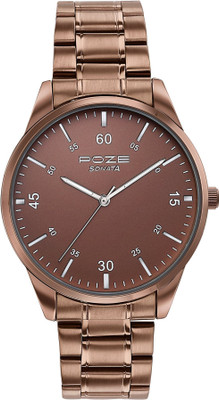 SONATA Poze Sonata Poze Gleaming Chromes Quartz Brown Round Dial Men's Watch / Analog Watch  - For Men