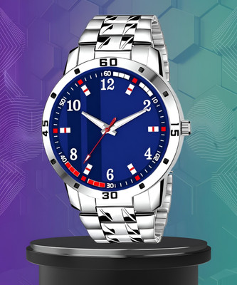 Axlyn Silver Chain Analog Wrist Watch For Men Analog Silver Strap Wrist Watch Analog Watch  - For Men