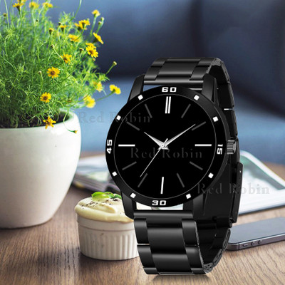 Red Robin LR05-BLK-AVO-BLK-CDBLK Fancy Design Stylish Black Silicone Strap Wrist Watch for Men and Boys Analog Watch  - For Men