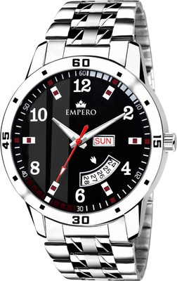 EMPERO EMPERO Working Day & Date Display Stainless Steel Chain With Black Dial Analog Watch  - For Men