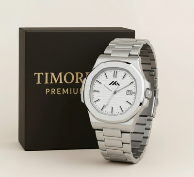 Timorix Modern Silver Quartz Silver Dial Analog Watch for Men with Date Display | Stylish Quartz | Analog Watch  - For Men