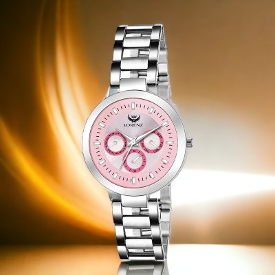 LORENZ AS-68A Lorenz Pink Dial Stainless Steel Women's Watch | Watch for Girls - AS-68A Analog Watch  - For Women