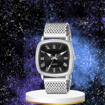Giomex New Formal Chain Stainless Steel Square Quartz Analog Watch  - For Men