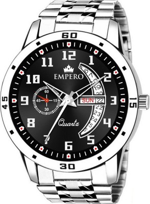 EMPERO EMPERO Working Day & Date Display Stainless Steel Chain With Black Dial Analog Watch  - For Men