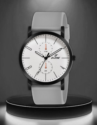 Dezine Men's Black Chronolook-Style Analog with Dual Subdials Soft Silicone Strap Analog Watch  - For Men