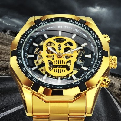 RCeles SteamPunk Series Automatic Skull Trooper Watch Skeleton Skull Dial Automatic Self-Wind Mainspring Analog Watch  - For Men