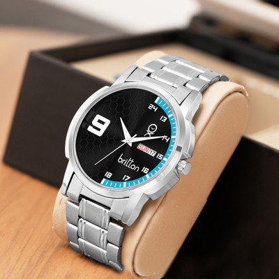 BRITTON Modern Round Dial Stainless Steel Day Date Functioning Analog Watch  - For Men