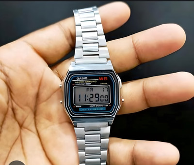 Timofywr Waterproof silver Digital Watch Stainless Strap Alarm Stopwatch Trendy Chain Strap Series Digital Watch  - For Men & Women