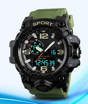 Diaggro 1155 Men’s Sports Style – 1155 Green Edition Analog-Digital Watch  - For Men