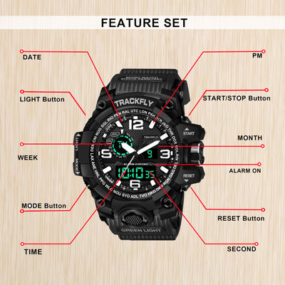 TrackFly 1155 Atteractive Sport Disgener Wrist Analog-Digital Watch  - For Men