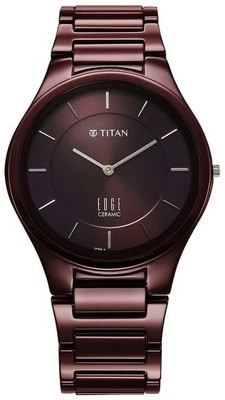 Titan Titan Wine Edge Ceramic Quartz Analog Maroon Dial Ceramic Strap Watch For Men / Analog Watch  - For Men
