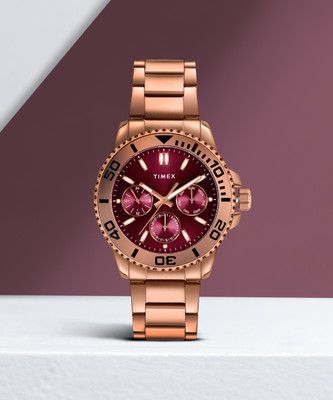 TIMEX Multi Function Burgundy Dial Analog Watch  - For Men