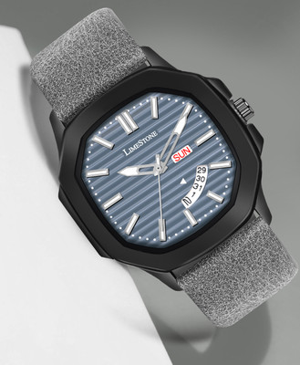 LIMESTONE OTUS 3D DIAL DAY AND DATE FUNCTIONING MESH CHAIN BOYS QUARTZ Analog Watch  - For Men