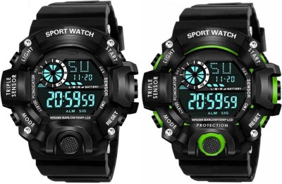hala 6 Months Warranty Wrist Sport Ultra Combo Watch with Water Resist Pack of 2 Digital Watch  - For Men