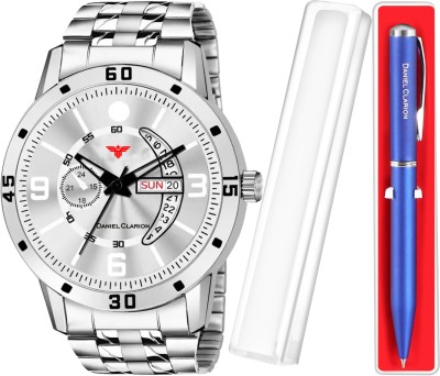 DANIEL CLARION DC-1103-SL+BLU PEN DAY AND DATE WORKING WITH STYLISH Analog Watch  - For Men